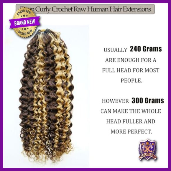 Human Hair Crochet Extensions 18 Inch Knotless Curly Braiding 60g main image 4